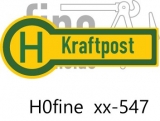 Verkehrszeichen Kraftpost-Haltestelle, beidseitig beschriftet